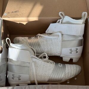 Under Armour White High-Top Cleats
